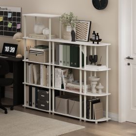 Turn-N-Tube 5-Tier Multipurpose Shelf Display Rack in White/White