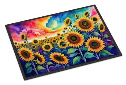 NEW Sunflowers in Color Doormat Front Door Mat Indoor Outdoor Rugs for Entryway, Non Slip Washable Low Pile, 18H X 27W