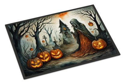 The Weeping Woman Spooky Halloween Doormat Front Door Mat Indoor Outdoor Rugs for Entryway, Non Slip Washable Low Pile, 24H X 36W