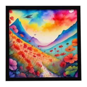 Geraniums in Color Framed Metal Print Bathroom, Kitchen, Office, Home Decor Wall Art Ready to Hang, Square, 8X8