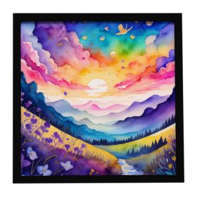 Violets in Color Framed Metal Print Bathroom, Kitchen, Office, Home Decor Wall Art Ready to Hang, Square, 8X8