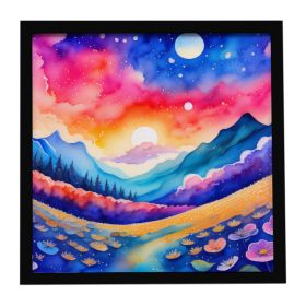 Periwinkles in Color Framed Metal Print Bathroom, Kitchen, Office, Home Decor Wall Art Ready to Hang, Square, 8X8