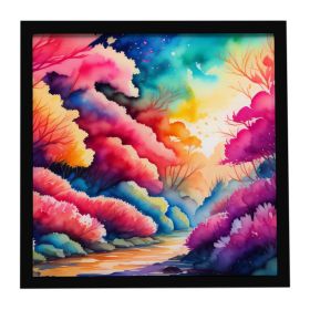 Azaleas in Color Framed Metal Print Bathroom, Kitchen, Office, Home Decor Wall Art Ready to Hang, Square, 8X8