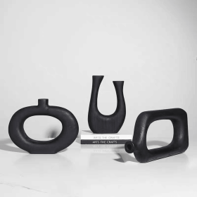 Anvia woodiness Vase Black (size: Smaller Size)